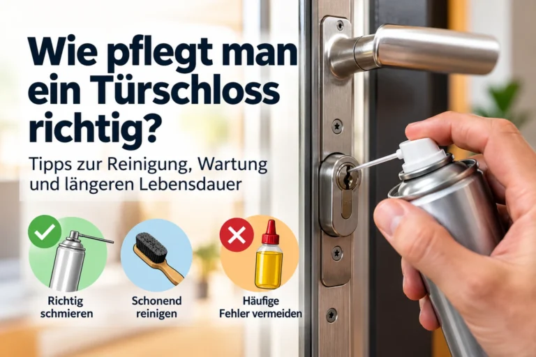 Türschloss reinigen und mit geeignetem Pflegemittel warten